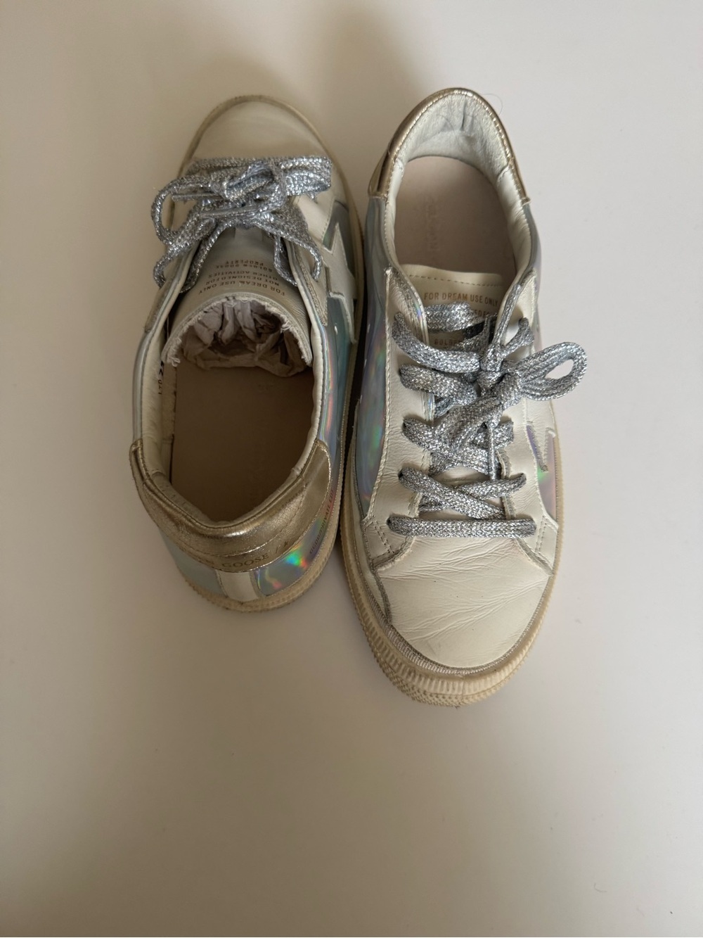 Golden Goose Kids Holographic Silver Low-Top Sneakers - Picture 7 of 10